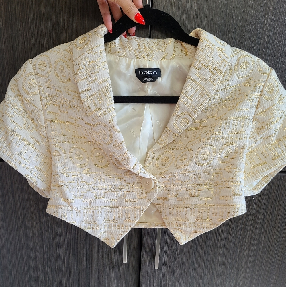 Bebe metallic crop kimono